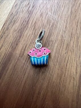Brighton Pink and Blue Cupcake Charm Pendant